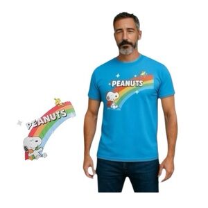 Peanuts Sky Blue Snoopy And Woodstock Tee